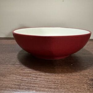 Noritake Red and Cream Ceramic salad dish